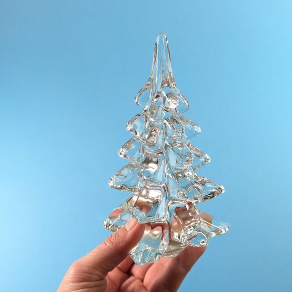 Vintage Clear glass Christmas tree home decor - Picture 1 of 7